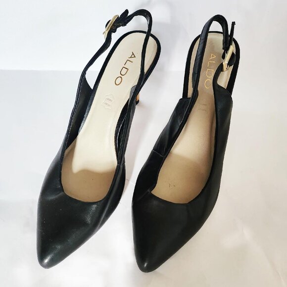 Aldo leather pointed toe slingback heel - Picture 2 of 4